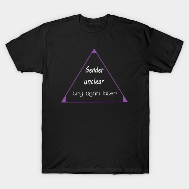 Gender Unclear Answer T-Shirt by BiOurPride